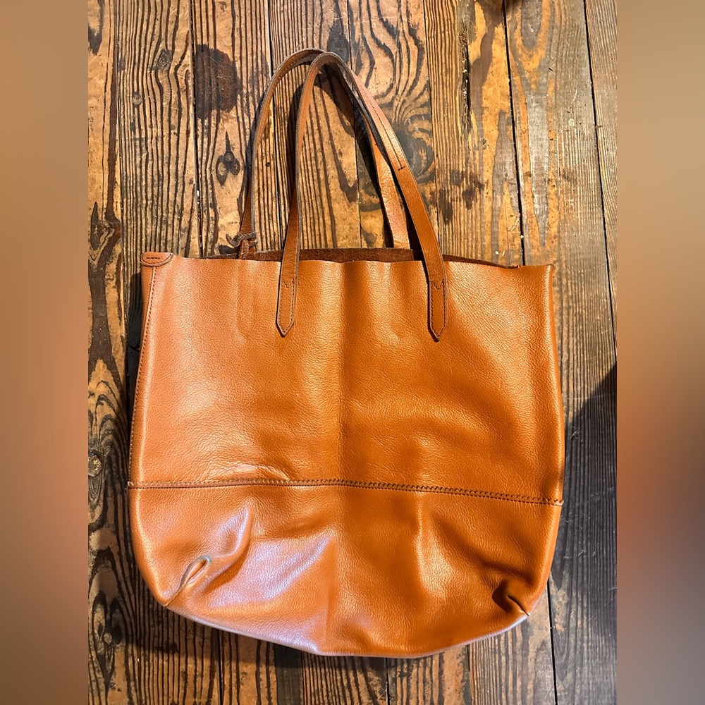 J crew leather tote